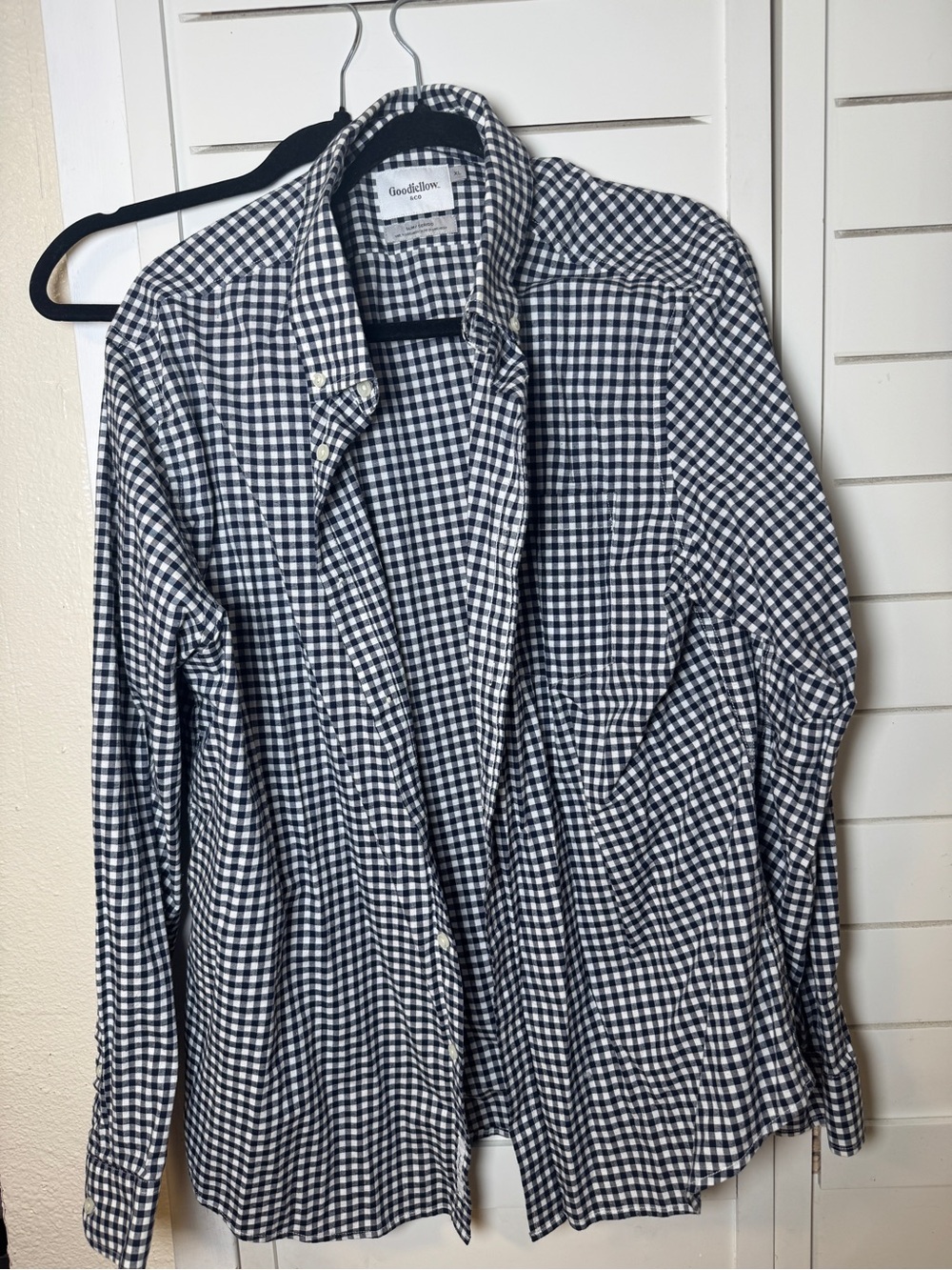 Goodfellow & Co Navy and White Gingham Shirt Jacket
